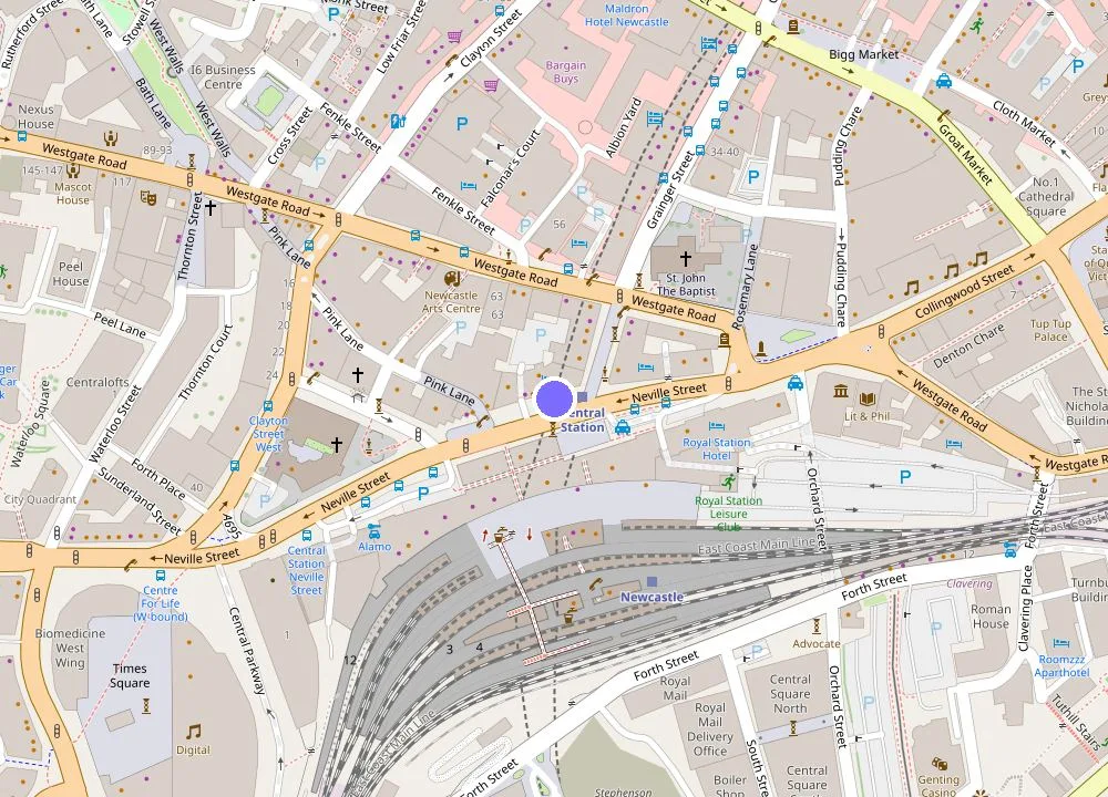 Map: The County Hotel Newcastle